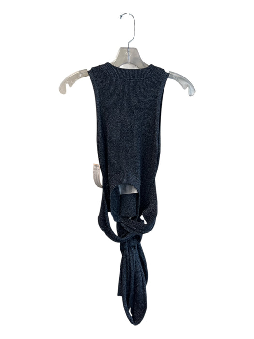 3.1 Phillip Lim Size XS Navy Polyester Blend Sleeveless Round Neck Metallic Top Navy / XS