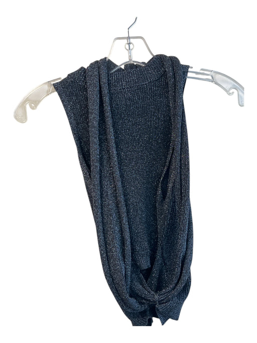 3.1 Phillip Lim Size XS Navy Polyester Blend Sleeveless Round Neck Metallic Top Navy / XS