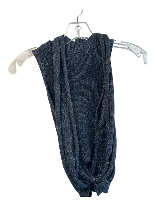 3.1 Phillip Lim Size XS Navy Polyester Blend Sleeveless Round Neck Metallic Top Navy / XS