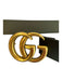 Gucci Black Leather Bronze Hardware GG  logo Thin Strap Marmont Belts Black / 75/30