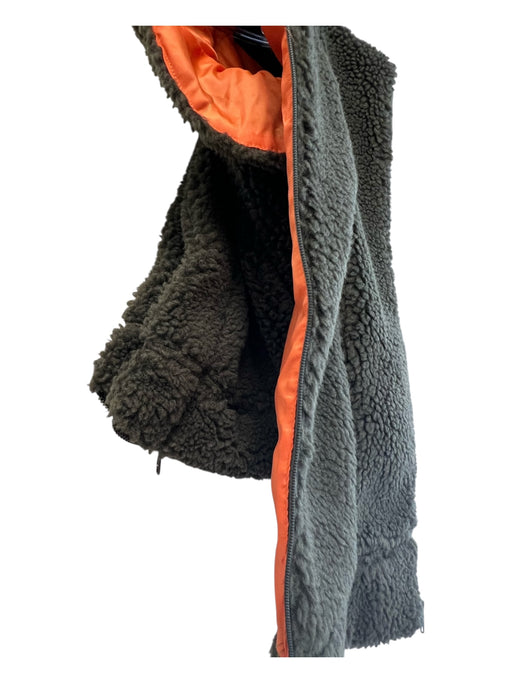 Veronica Beard Size 00-14 Green Polyester Faux Shearling Hood Zipper Jacket Green / 00-14