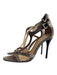 Brian Atwood Shoe Size 6 Grey & Black Leather Shimmer Ankle Strap Open Toe Shoes Grey & Black / 6