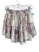 Love Shack Fancy Size S Cream & Purple Cotton Gauze Elastic Waist Gauze Skirt Cream & Purple / S