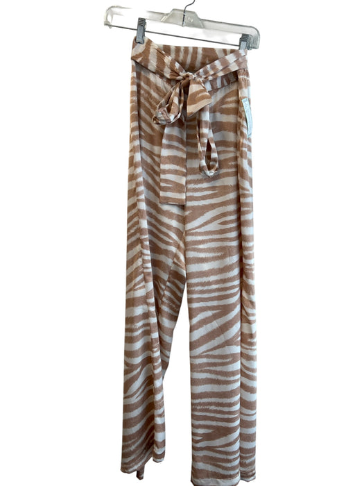 Misa Size XS Orange Polyester back elastic waist Zebra Stripe Waist tie Pants Orange / XS