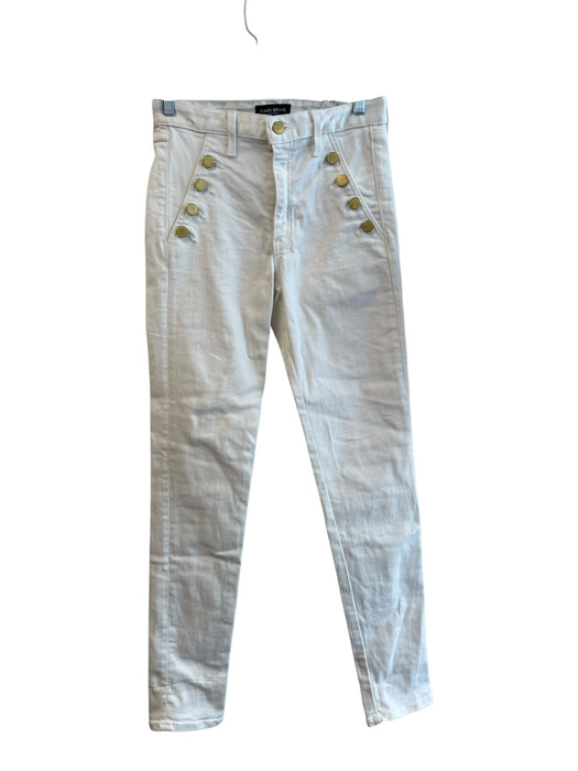Ramy Brook Size 25 White Cotton High Rise Sailor Buttons Zip Fly Skinny Jeans White / 25