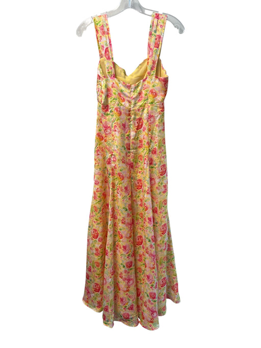 ASTR The Label Size XS Yellow Polyester Gathered Bust Detail Floral Dress Yellow / XS