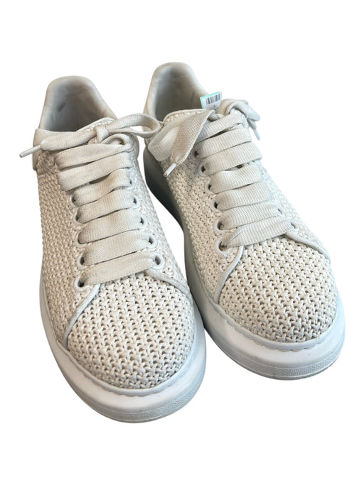 Alexander McQueen Shoe Size 36 White Manmade Material Woven Almond Toe Shoes White / 36