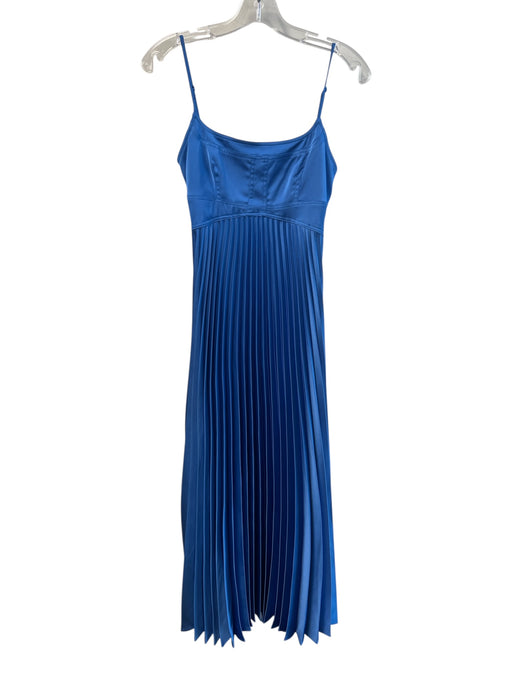 House of Harlow Size XS Blue Polyester Spaghetti Strap Pleated Seam Detail Dress Blue / XS