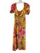 Farm Rio Size XS Yellow & Pink Viscose Short Sleeve Floral Print Dress Yellow & Pink / XS