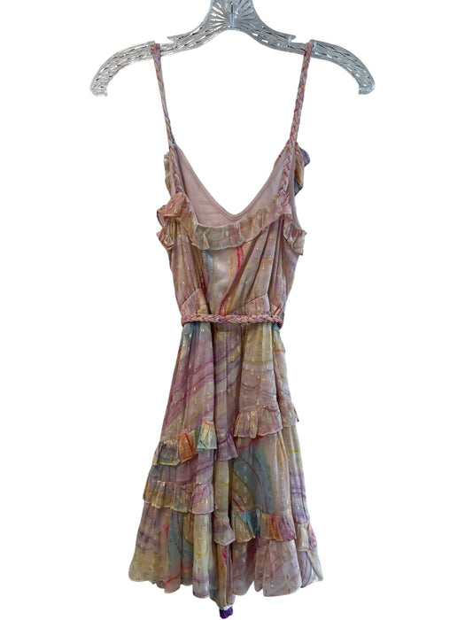 Rococo Sand Size S Pink Viscose V Neck Sleeveless Braided Detail Dress Pink / S