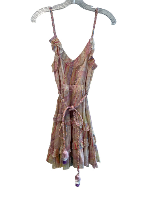 Rococo Sand Size S Pink Viscose V Neck Sleeveless Braided Detail Dress Pink / S