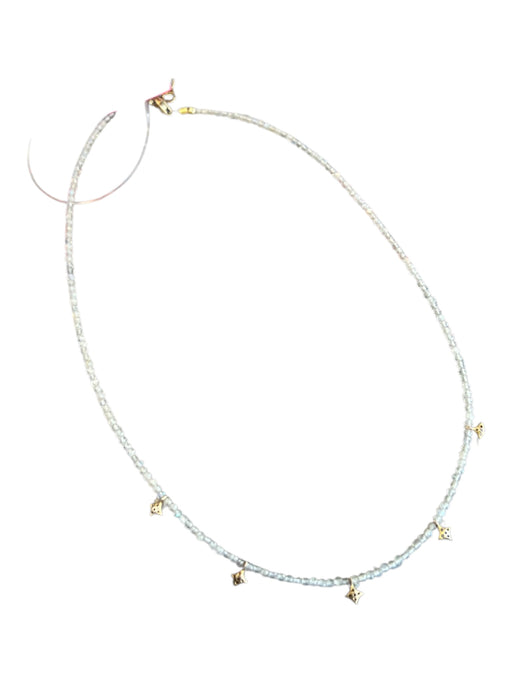 No Brand Bone Beaded Gold Detail Beaded Stars Clasp closure Necklace Bone