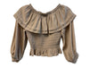 Ramy Brook Size XXS Beige Polyester Balloon Sleeve solid color Elastic Neck Top Beige / XXS