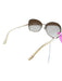 Tom Ford White Gradient Lens Gold Frame Oversized Sunglasses White