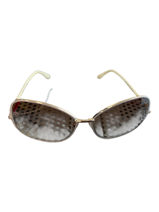 Tom Ford White Gradient Lens Gold Frame Oversized Sunglasses White