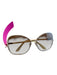 Tom Ford White Gradient Lens Gold Frame Oversized Sunglasses White