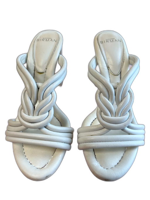 Alexandre Birman Shoe Size 37 White Leather Open Toe & Heel Heel Knotted Shoes White / 37