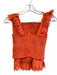 Peixoto Size XS Orange Cotton Stretch Sleeveless Mini Tiered Skirt Set Orange / XS