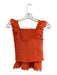 Peixoto Size XS Orange Cotton Stretch Sleeveless Mini Tiered Skirt Set Orange / XS