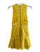 Alice & Olivia Size 0 Yellow Polyester V Neck Back Zip Sleeveless Overlay Dress Yellow / 0