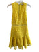 Alice & Olivia Size 0 Yellow Polyester V Neck Back Zip Sleeveless Overlay Dress Yellow / 0