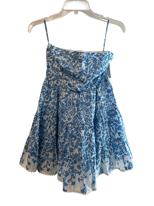 Poupette St. Barth Size XS Blue & Yellow No Fabric Tag Strapless Lined Dress Blue & Yellow / XS