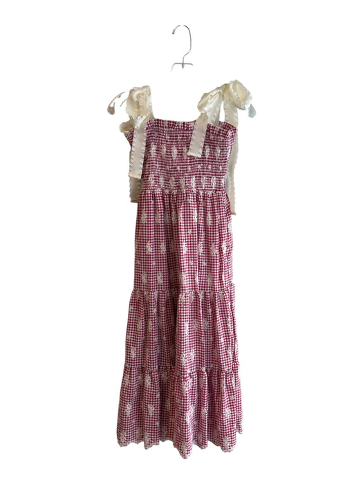 Jacquie The Label Size XS Red & White Polyester Gingham Embroidered Design Dress Red & White / XS