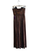 Retrofete Size S Brown No Fabric Tag Metallic V Neck Strapless Pleated Dress Brown / S