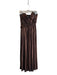 Retrofete Size S Brown No Fabric Tag Metallic V Neck Strapless Pleated Dress Brown / S