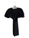 Zara Size S Black Polyester Round Neck Short Puff Sleeve Open Sides Dress Black / S