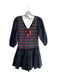 Love The Label Size XS Black & Multi Cotton V Neck Short Puff Sleeve Dress Black & Multi / XS