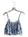 Koch Size XS White & Blue Polyester Spaghetti Strap Cropped Babydoll Top White & Blue / XS
