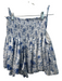 Koch Size XS White & Blue Polyester Shirred Waist Wide Leg Above knee Shorts White & Blue / XS