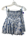 Koch Size XS White & Blue Polyester Shirred Waist Wide Leg Above knee Shorts White & Blue / XS
