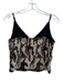 Le Superbe Size XS Beige Polyester Sequin Spaghetti Strap Animal Print Top Beige / XS