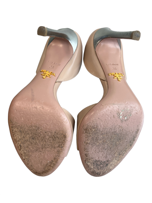Prada Shoe Size 36 Tan Manmade Material Ankle Strap Pump Open Toe Shoes Tan / 36