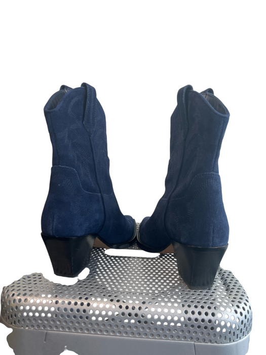 Dolce Vita Shoe Size 6 Navy Suede Cowboy Pointed Toe Ankle Height Booties Navy / 6