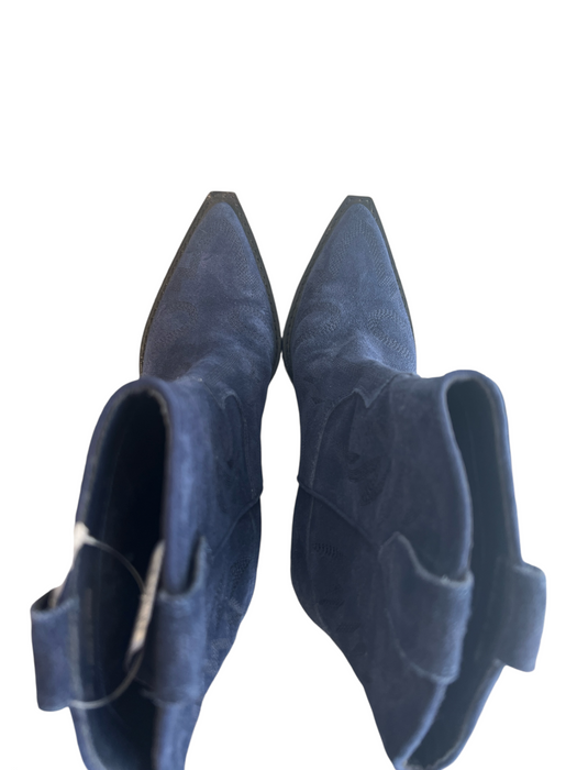 Dolce Vita Shoe Size 6 Navy Suede Cowboy Pointed Toe Ankle Height Booties Navy / 6
