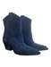 Dolce Vita Shoe Size 6 Navy Suede Cowboy Pointed Toe Ankle Height Booties Navy / 6