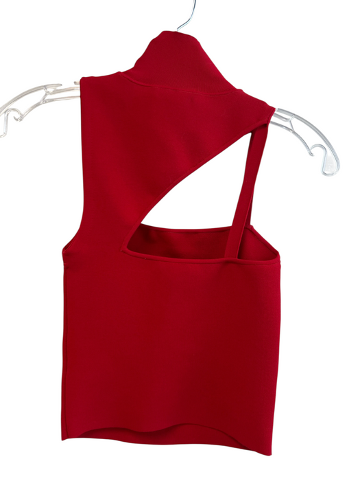 Alice & Olivia Size XS Red Viscose Blend Cut Out Detail High Neck Sleeveless Top Red / XS