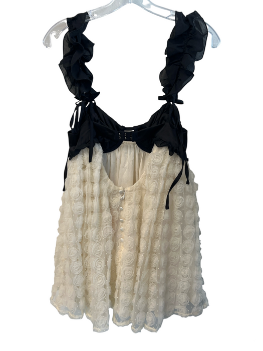 For Love & Lemons Size XS Cream Polyester Chiffon Rosette Bra Detail Dress Cream / XS