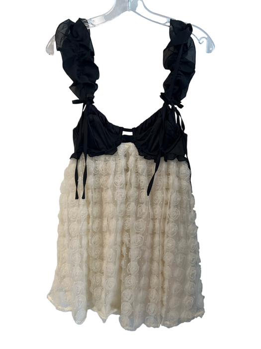 For Love & Lemons Size XS Cream Polyester Chiffon Rosette Bra Detail Dress Cream / XS