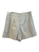 Karlie Size Large Beige Cotton Blend Pleather Back Zip Pleated High Rise Shorts Beige / Large