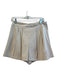 Karlie Size Large Beige Cotton Blend Pleather Back Zip Pleated High Rise Shorts Beige / Large