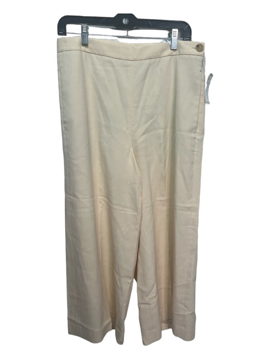 Vince Size 10 Beige Rayon Blend Wide Leg High Rise Side Button Crop Pants Beige / 10