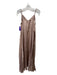 Dress Forum Size M Beige Spaghetti Strap Tie Detail V Neck Midi Dress Beige / M