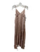 Dress Forum Size M Beige Spaghetti Strap Tie Detail V Neck Midi Dress Beige / M