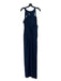 BCBG Maxazria Size L Navy Polyester Round Neck Sleeveless Cut Out Jumpsuit Navy / L