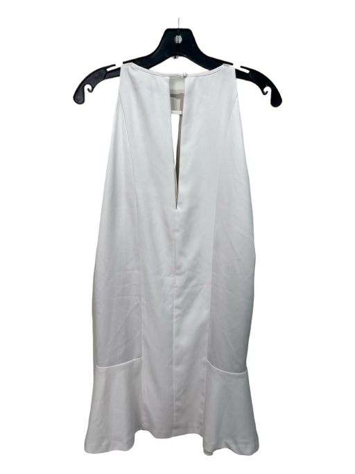 Parker Size M White Polyester Round Neck Sleeveless Keyhole Front & Back Dress White / M