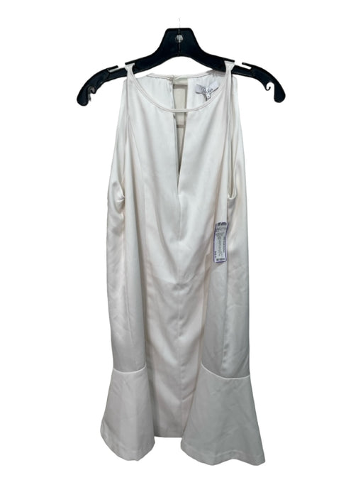 Parker Size M White Polyester Round Neck Sleeveless Keyhole Front & Back Dress White / M